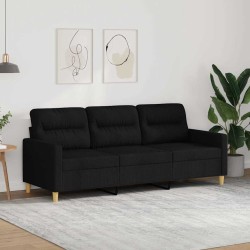 Canapé à 3 places Noir 180 cm Tissu 627184627184