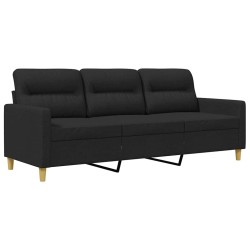 Canapé à 3 places Noir 180 cm Tissu 627184627184