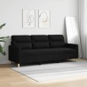 Canapé à 3 places Noir 180 cm Tissu 627184627184