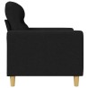 Canapé à 3 places Noir 180 cm Tissu 627184627184