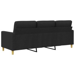 Canapé à 3 places Noir 180 cm Tissu 627184627184