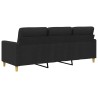 Canapé à 3 places Noir 180 cm Tissu 627184627184