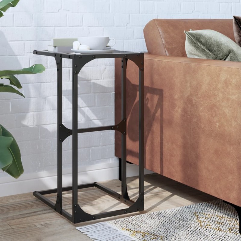 Table d'appoint avec verre transparent 40x30x61,5 cm acier 627185627185