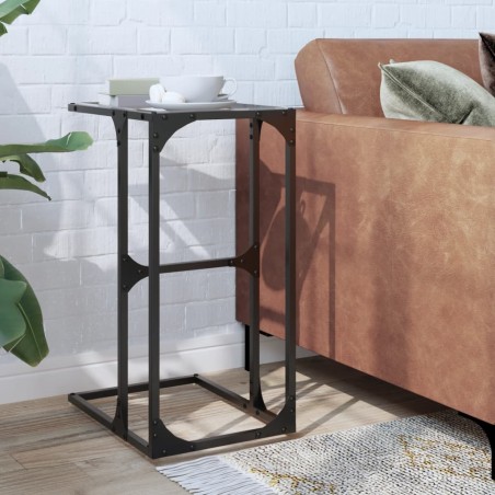 Table d'appoint avec verre transparent 40x30x61,5 cm acier 627185627185