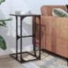Table d'appoint avec verre transparent 40x30x61,5 cm acier 627185627185
