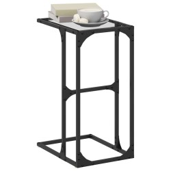 Table d'appoint avec verre transparent 40x30x61,5 cm acier 627185627185