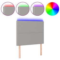 Tête de lit à LED Gris clair 90x5x118/128 cm Tissu 627193627193