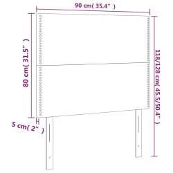 Tête de lit à LED Gris clair 90x5x118/128 cm Tissu 627193627193
