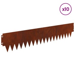 Bordure de Pelouse 10 pcs 103 x 20 cm métal Rouillé 627194627194