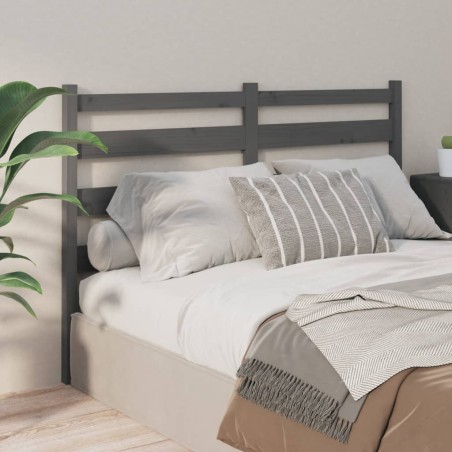 Tête de lit Gris 206x4x100 cm Bois massif de pin 627211627211