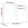 Tête de lit Gris 206x4x100 cm Bois massif de pin 627211627211