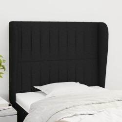 Tête de lit avec oreilles Noir 103x23x118/128 cm Tissu 627214627214