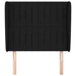 Tête de lit avec oreilles Noir 103x23x118/128 cm Tissu 627214627214