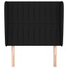 Tête de lit avec oreilles Noir 103x23x118/128 cm Tissu 627214627214