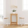 Tabourets de bar (lot de 2) en bois massif blanc et caoutchouc 627217627217