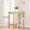 Tabourets de bar (lot de 2) en bois massif blanc et caoutchouc 627217627217