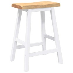Tabourets de bar (lot de 2) en bois massif blanc et caoutchouc 627217627217