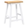 Tabourets de bar (lot de 2) en bois massif blanc et caoutchouc 627217627217