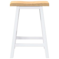 Tabourets de bar (lot de 2) en bois massif blanc et caoutchouc 627217627217