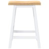 Tabourets de bar (lot de 2) en bois massif blanc et caoutchouc 627217627217