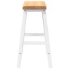 Tabourets de bar (lot de 2) en bois massif blanc et caoutchouc 627217627217