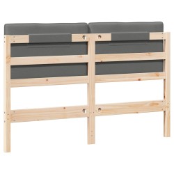 Tête de lit capitonnée Marron et gris clair 150 cm Pin massif 627226627226