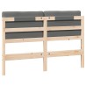 Tête de lit capitonnée Marron et gris clair 150 cm Pin massif 627226627226