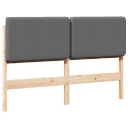Tête de lit capitonnée Marron et gris clair 150 cm Pin massif 627228627228