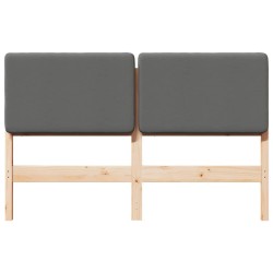 Tête de lit capitonnée Marron et gris clair 150 cm Pin massif 627228627228