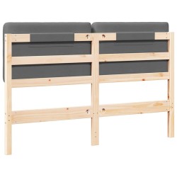 Tête de lit capitonnée Marron et gris clair 150 cm Pin massif 627228627228