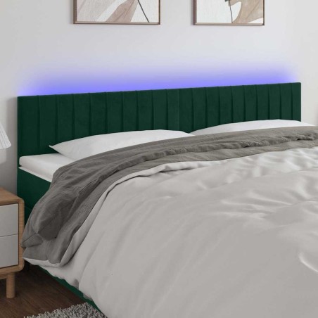 Tête de lit à LED Vert foncé 180x5x78/88 cm Velours 627236627236
