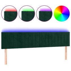 Tête de lit à LED Vert foncé 180x5x78/88 cm Velours 627236627236