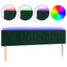 Tête de lit à LED Vert foncé 180x5x78/88 cm Velours 627236627236