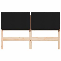 Tête de lit capitonnée Marron et Noir 150 cm Pin massif 627240627240