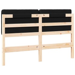 Tête de lit capitonnée Marron et Noir 150 cm Pin massif 627240627240