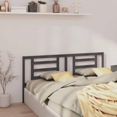 Tête de lit Gris 206x4x100 cm Bois de pin massif 627242627242