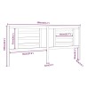 Tête de lit Gris 206x4x100 cm Bois de pin massif 627242627242