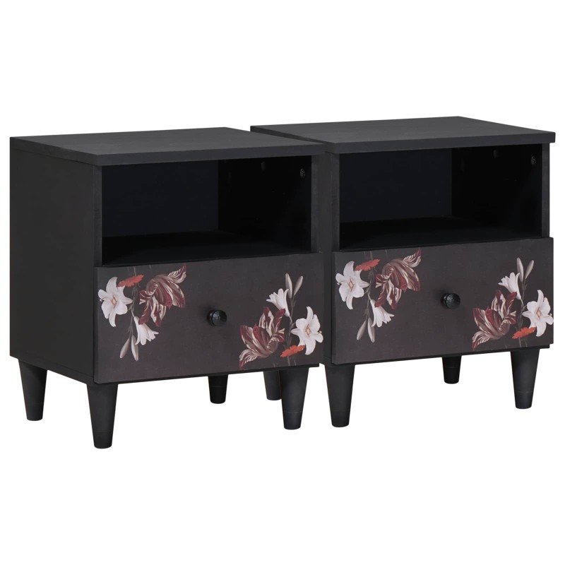 Table de chevet avec tiroir 2 pcs Marron 40 x 33 x 46 cm 627254627254