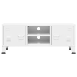 Meuble TV industriel Blanc 105x35x42 cm Métal 627255627255
