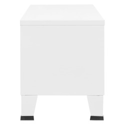 Meuble TV industriel Blanc 105x35x42 cm Métal 627255627255