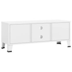 Meuble TV industriel Blanc 105x35x42 cm Métal 627255627255