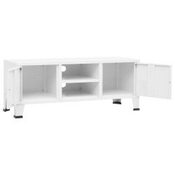 Meuble TV industriel Blanc 105x35x42 cm Métal 627255627255