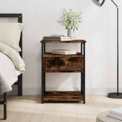 Table de chevet chêne fumé 40x42x55 cm bois d'ingénierie 627265627265