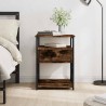Table de chevet chêne fumé 40x42x55 cm bois d'ingénierie 627265627265