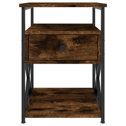 Table de chevet chêne fumé 40x42x55 cm bois d'ingénierie 627265627265