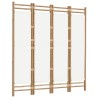 Cloison de séparation pliante 4 panneaux 160 cm Bambou et toile 627280627280