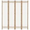 Cloison de séparation pliante 4 panneaux 160 cm Bambou et toile 627280627280