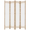 Cloison de séparation pliante 4 panneaux 160 cm Bambou et toile 627280627280