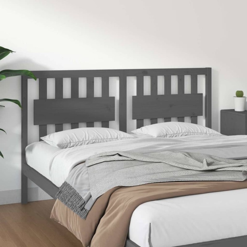Tête de lit Gris 165,5x4x100 cm Bois massif de pin 627284627284