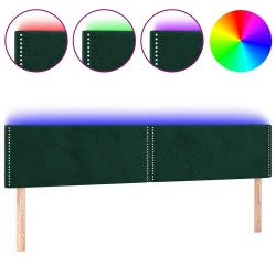 Tête de lit à LED Vert foncé 200x5x78/88 cm Velours 627288627288